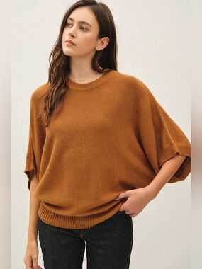 By Anthropologie Goldie 100% Cashmere Sweater Brown Size XL